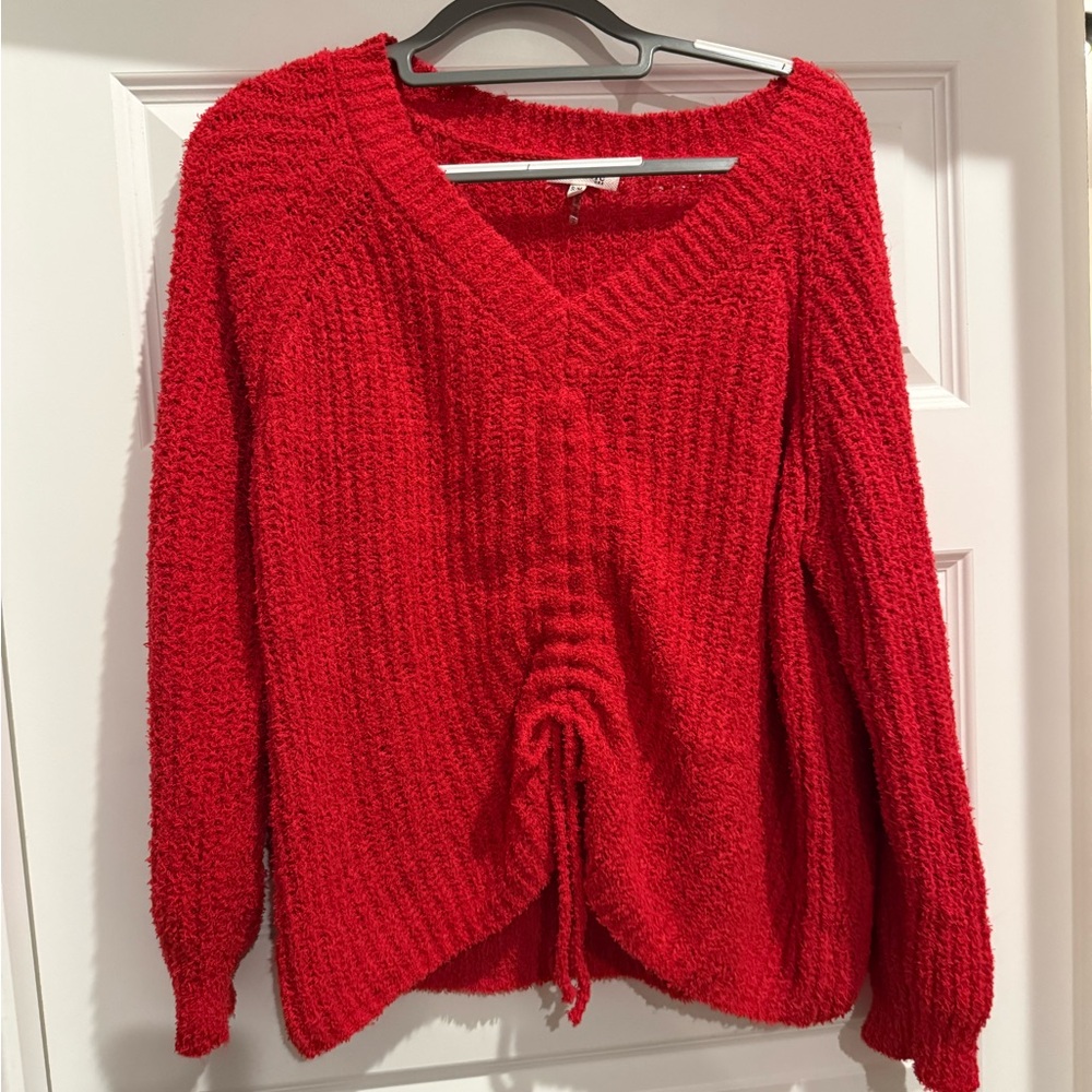 Miracle Vibrant Red V-Neck Sweater
